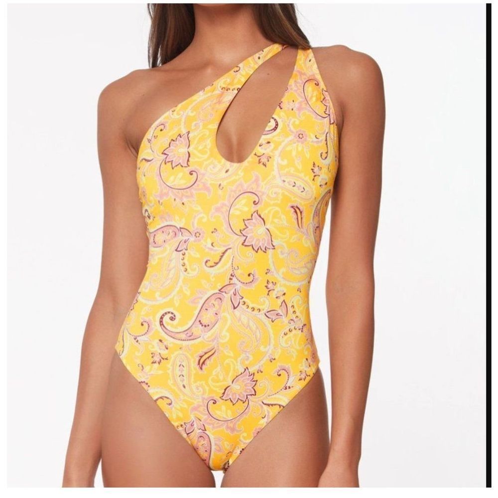 Sanctuary yellow one piece bathing suit size XS NWT